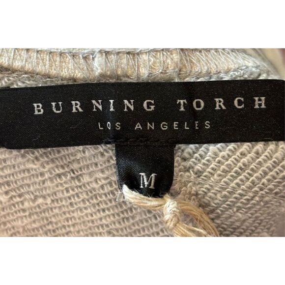 Burning Torch Embroidered Sweatpants in Grey Metallic NWT Size Medium - Picture 4 of 5